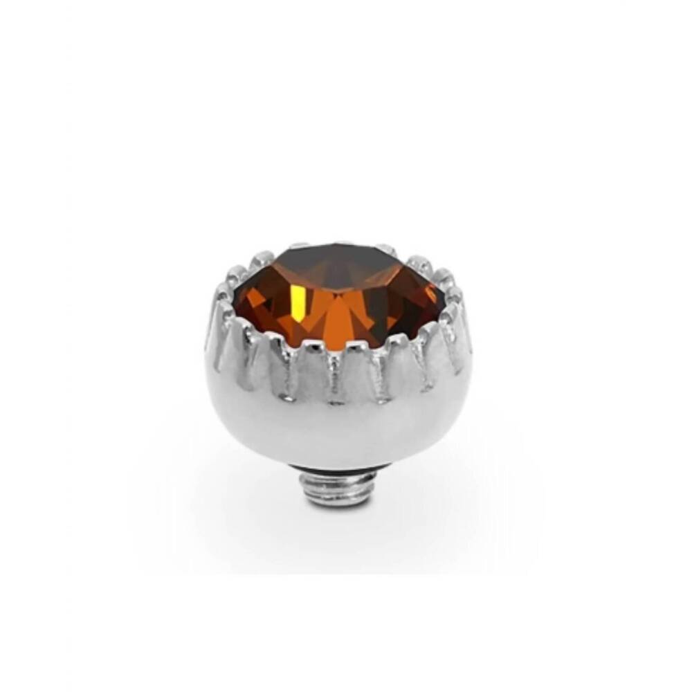 NEW QUDO women's london topper 8mm in smoked amber silver